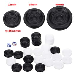 32 PCS Backgammon Chess Piece Kids Learning Plastic Chess Pieces Draughts Board Game Chess Pieces Draughts&Checkers
