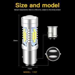 2Pcs Canbus For 2015-up Jeep Renegade LED Daytime Running Light DRL Bulbs 12v 1157 led P21/5W BAY15d 6000K Xenon White