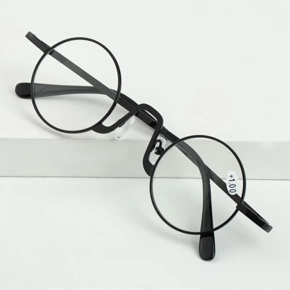 Retro Metal Round Frame Reading Glasses Women Men Presbyopic Eyeglasses Anti Blue Light Eyewear Diopter +10~+40