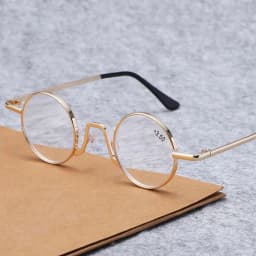 Retro Metal Round Frame Reading Glasses Women Men Presbyopic Eyeglasses Anti Blue Light Eyewear Diopter +10~+40