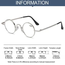Retro Metal Round Frame Reading Glasses Women Men Presbyopic Eyeglasses Anti Blue Light Eyewear Diopter +10~+40