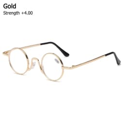 Retro Metal Round Frame Reading Glasses Women Men Presbyopic Eyeglasses Anti Blue Light Eyewear Diopter +10~+40