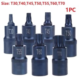 Torx Screwdriver Bit 1/2inch Socket Bits Adapter T30 T40 T45 T50 T55 T60 T70 Torx Socket Adapter Hand Tool For Ratchet Wrenches