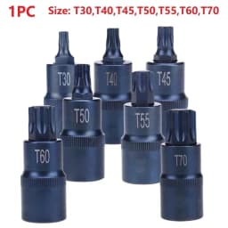 Torx Screwdriver Bit 1/2inch Socket Bits Adapter T30 T40 T45 T50 T55 T60 T70 Torx Socket Adapter Hand Tool For Ratchet Wrenches