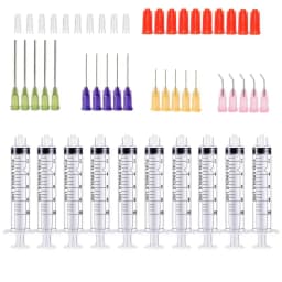 50Pack Syringes with 14ga-23ga Blunt Tip Needles With Syringe Caps and Needle Caps for Refilling and Measuring Liquids Oil