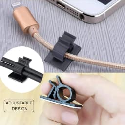 Adjustable Cable Organizer Self Adhesive Cable Clips Table Cable Management Clamp Cord Holder For Car PC TV Charging Wire Winder