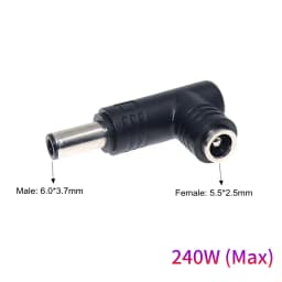5.5x2.5mm to 6.0x3.7mm with Pin DC Power Supply Adapter Connector Laptop Charging Plug Converter for Asus TUF Gaming Notebook