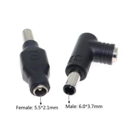 5.5x2.5mm to 6.0x3.7mm with Pin DC Power Supply Adapter Connector Laptop Charging Plug Converter for Asus TUF Gaming Notebook