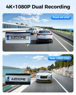 AZDOME M300S Dash Cam 4K+1080P Car Rear Camera Dash Cam 800MP Lens Built-in GPS WIFI Car DVR Voice Control Night Vision 후방카메