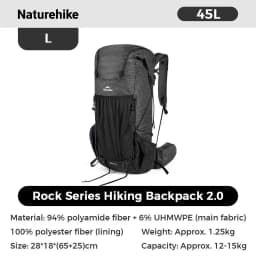 Naturehike Hiking Backpack Outdoor Sports Bag 60+5L Large Capacity Ergonomic Design Backpack Camping Travel Waterproof Bagpack