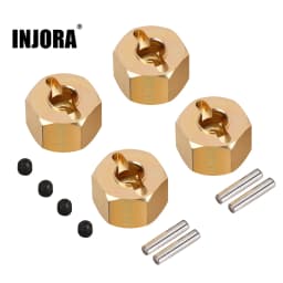 INJORA 4PCS Metal Brass Heavier Wheel Hex Hub for 1/10 RC Crawler Axial SCX10 90046 RR10 RGT 86100 MST UTB18