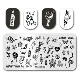 Nail Stamp MouTeen086 The Ghost Spirit Christmas Freak Nail Plates Stamp Manicure Set For Nail Art Stamping