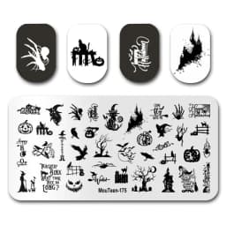 Nail Stamp MouTeen086 The Ghost Spirit Christmas Freak Nail Plates Stamp Manicure Set For Nail Art Stamping