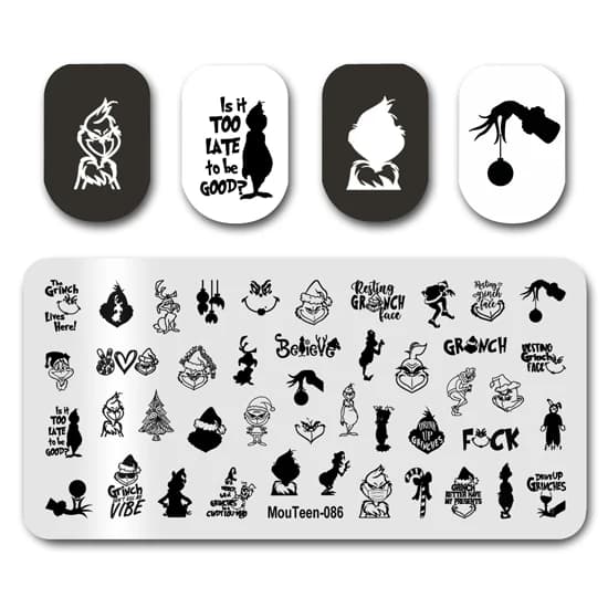 Nail Stamp MouTeen086 The Ghost Spirit Christmas Freak Nail Plates Stamp Manicure Set For Nail Art Stamping
