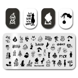 Nail Stamp MouTeen086 The Ghost Spirit Christmas Freak Nail Plates Stamp Manicure Set For Nail Art Stamping