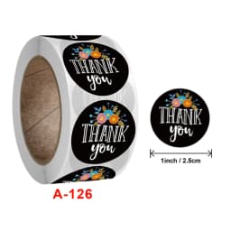 100-500 Pcs Round Black Thank You Bond Party Adhesive Diy Seal Stickers Decorative Album Diary Cartoon Label Decor