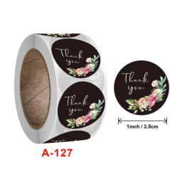 100-500 Pcs Round Black Thank You Bond Party Adhesive Diy Seal Stickers Decorative Album Diary Cartoon Label Decor