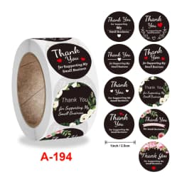 100-500 Pcs Round Black Thank You Bond Party Adhesive Diy Seal Stickers Decorative Album Diary Cartoon Label Decor
