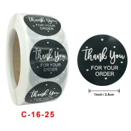 100-500 Pcs Round Black Thank You Bond Party Adhesive Diy Seal Stickers Decorative Album Diary Cartoon Label Decor