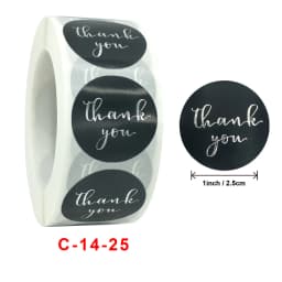 100-500 Pcs Round Black Thank You Bond Party Adhesive Diy Seal Stickers Decorative Album Diary Cartoon Label Decor