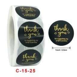 100-500 Pcs Round Black Thank You Bond Party Adhesive Diy Seal Stickers Decorative Album Diary Cartoon Label Decor