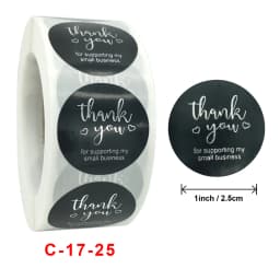 100-500 Pcs Round Black Thank You Bond Party Adhesive Diy Seal Stickers Decorative Album Diary Cartoon Label Decor