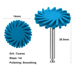 WellCK 6pcs/Set Dental Rubber Polisher Composite Resin Polishing Diamond System RA Disc Kit 14mm Wheel Spiral Flex Brush Burs