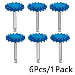 WellCK 6pcs/Set Dental Rubber Polisher Composite Resin Polishing Diamond System RA Disc Kit 14mm Wheel Spiral Flex Brush Burs