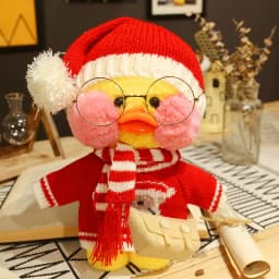 30cm Cute LaLafanfan Cafe Duck Plush Toy Kawaii LaLafanfan Duck Doll Soft Stuffed Animal Plush Pillow Birthday Gifts for Kids