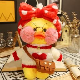 30cm Cute LaLafanfan Cafe Duck Plush Toy Kawaii LaLafanfan Duck Doll Soft Stuffed Animal Plush Pillow Birthday Gifts for Kids