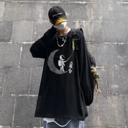 T-Shirt for Men Summer Cross of Thorns Suitcase Men's T-Shirts Long-Sleeved Dark Hip-Hop Men's Oversize T-Shirt Y2K T Shirt Tops