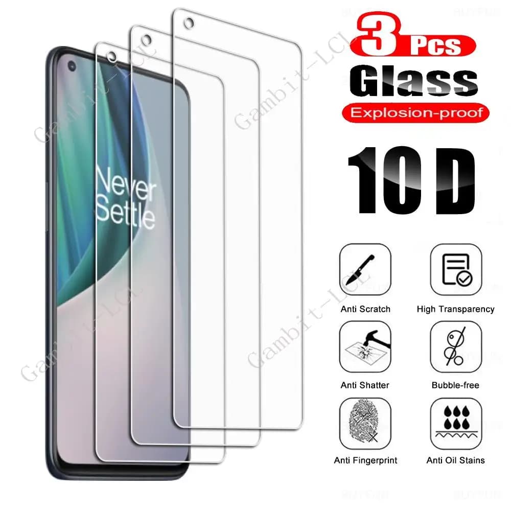 3PCS Tempered Glass For OnePlus Nord CE 2 5G 9 Pro 9R 9RT N200 8T N10 N100 7 7T 6 6T 5 5T 3 3T Nord2 CE2 Screen Protector Film