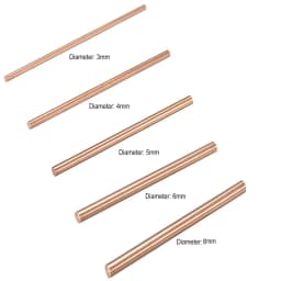 1pcs Copper Rod of Various Sizes, Red Metal Diameter Copper Round Bar Metal Processing 3/4/5/6/8mm, Length 100/150/200/250/300mm