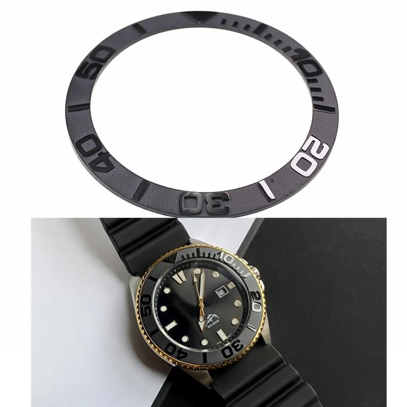 Black Matt Yacht-Master Ceramic Bezel Insert for MDV106-1A MDV106B-2A MDV106G Merlin Scale Ring Insert Replacement MOD