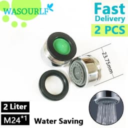 Wasourlf 2PCS Water Saving Faucet Aerator M24 Male Thread 2L 3L 4L Kitchen Tap Replacement Accessories Fitting Bubbler Bathroom