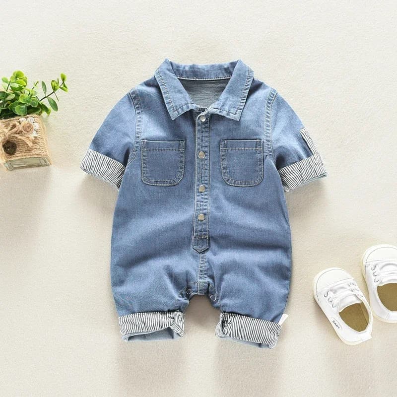 DIIMUU Baby Children Boys Clothing Toddler Overalls Denim Pants Fashion Kids Casual Jumpsuits Long Sleeve Trousers