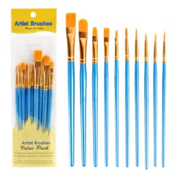 10 Pcs Set Plastic Short Rod Art Painting Watercolor Gouache Painting Brush Multi-color Multi-functional Nylon Hair Paint Brush