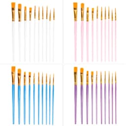 10 Pcs Set Plastic Short Rod Art Painting Watercolor Gouache Painting Brush Multi-color Multi-functional Nylon Hair Paint Brush