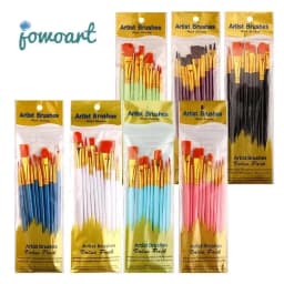 10 Pcs Set Plastic Short Rod Art Painting Watercolor Gouache Painting Brush Multi-color Multi-functional Nylon Hair Paint Brush