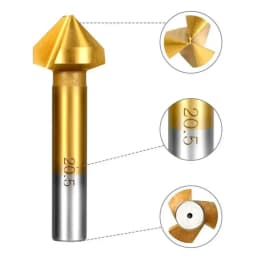3Flute HSS Countersink Drill Bit 90Degree Countersink Chamfering Tools Drill Bits Chamfer Cutter 6.3/8.3/10.4/12.4/16.5/20.5mm