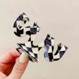 New Women Elegant Checkerboard Acrylic Hair Claw Temperament Geometric Headband Hair Clips Hairpins Fahion Hair Accessories Gift