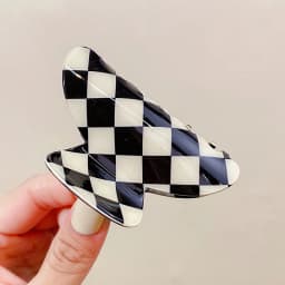 New Women Elegant Checkerboard Acrylic Hair Claw Temperament Geometric Headband Hair Clips Hairpins Fahion Hair Accessories Gift