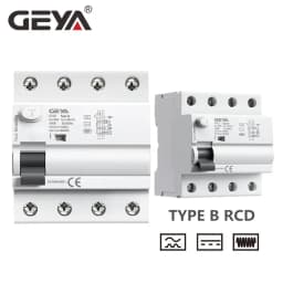 GEYA GYL9 TYPE B RCD RCCB Din Rail Earth Leakage Current Breaker DC 2Pole 40A 63A 30mA 100mA 300mA 6KA Diret Current (6mA)