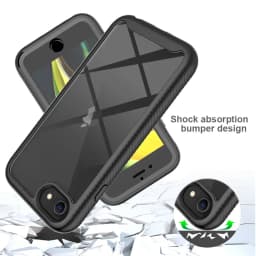 For iPhone SE2 2020 Shockproof Clear PC Case Screen Protector TPU Bumper Cover for iPhone SE 3 2022,iPhone 7/8 Case