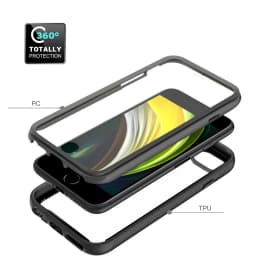 For iPhone SE2 2020 Shockproof Clear PC Case Screen Protector TPU Bumper Cover for iPhone SE 3 2022,iPhone 7/8 Case