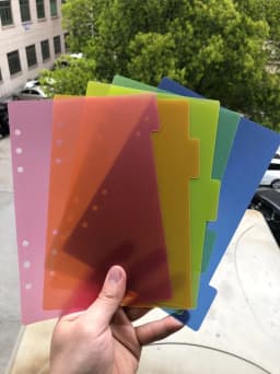 A5 A6 Watercolor Separator Paper Index Page Classification Separator Page 6 Holes Notebook Loose-leaf Book Partition Accessories
