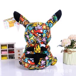2024 Hot Sale 20cm Color Pokemon Cute Pet Figures Pikachu  Cartoon Black Pikachu Plush Toy Pokémon  Anime Stuffed Doll Kids Gift