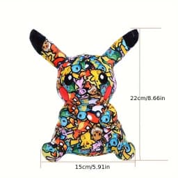 2024 Hot Sale 20cm Color Pokemon Cute Pet Figures Pikachu  Cartoon Black Pikachu Plush Toy Pokémon  Anime Stuffed Doll Kids Gift
