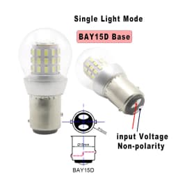 2pcs S25 P21W BA15S LED Bulbs BA15D 12-24V Light Navigation BAY15D Lamp Parking Ship Source