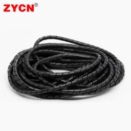 4x25Meters 30x1.5m Spiral Wrap Sleeve Tube Cable Protector Band Winding Pipe Transparent/Black Wire Organizer Plastic Sheath